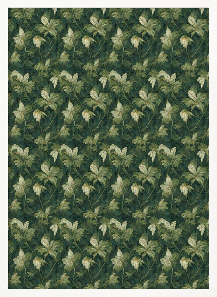 Green Leafs Pattern Poster