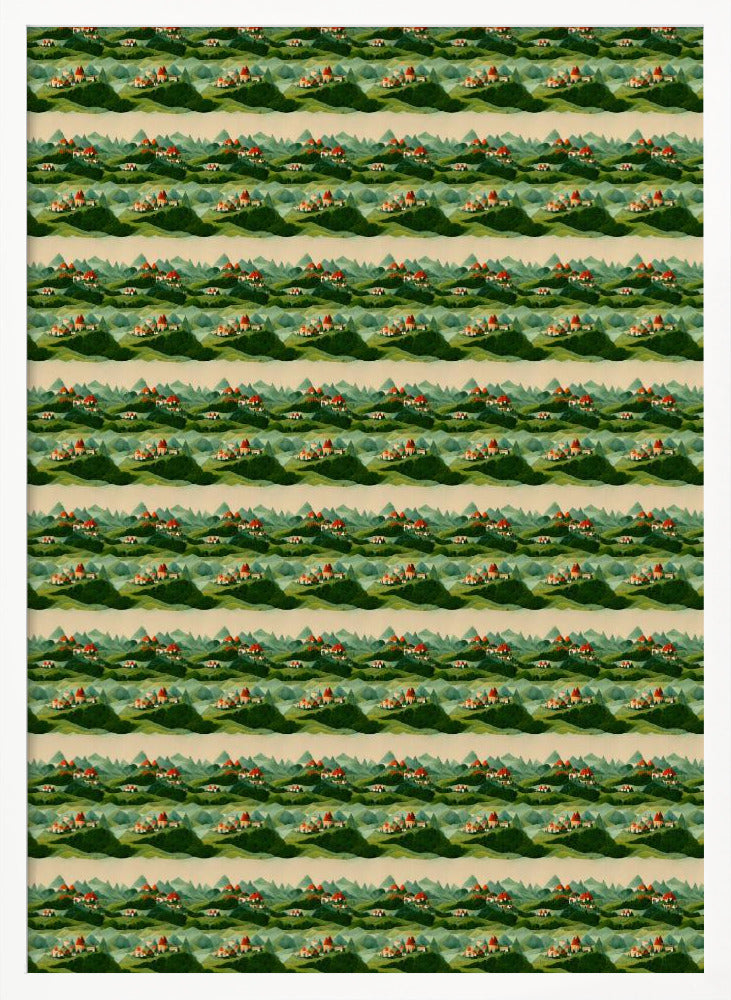 Cute Village Pattern Poster