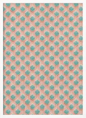 Turquoise Rhombus Pattern Poster