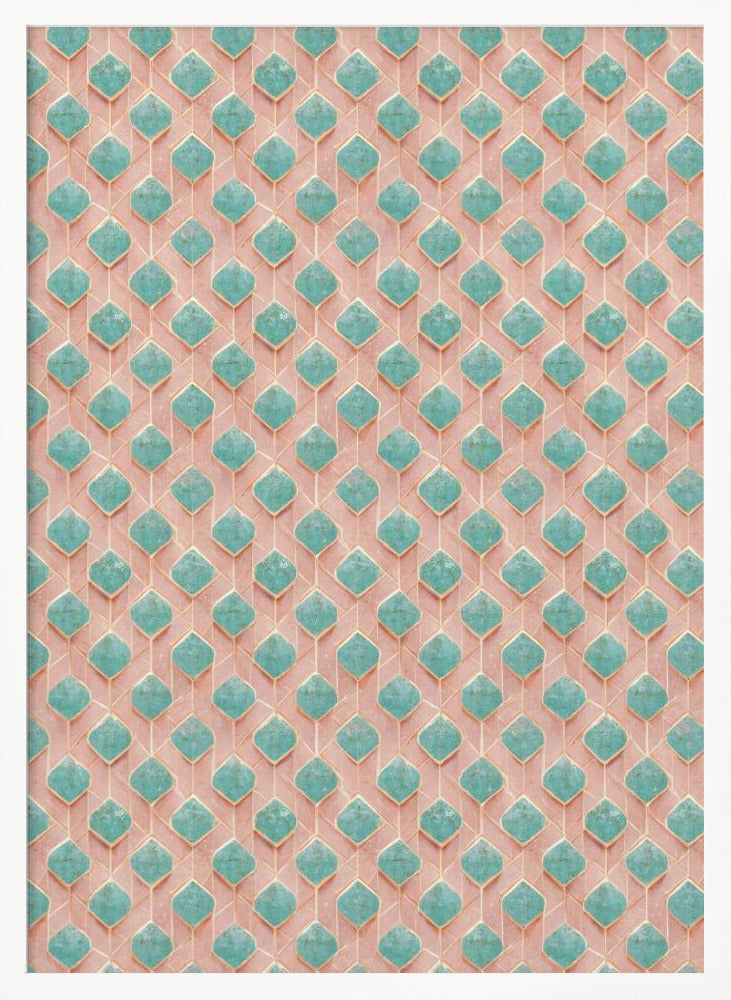 Turquoise Rhombus Pattern Poster