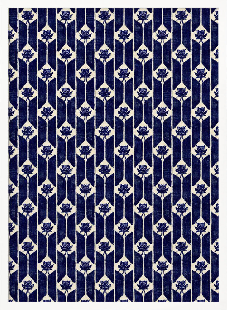 Stitches Blue Pattern Poster