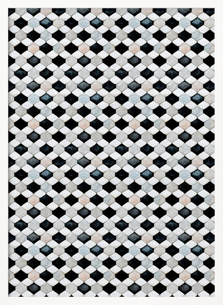 Black and White Tile Pattern Poster