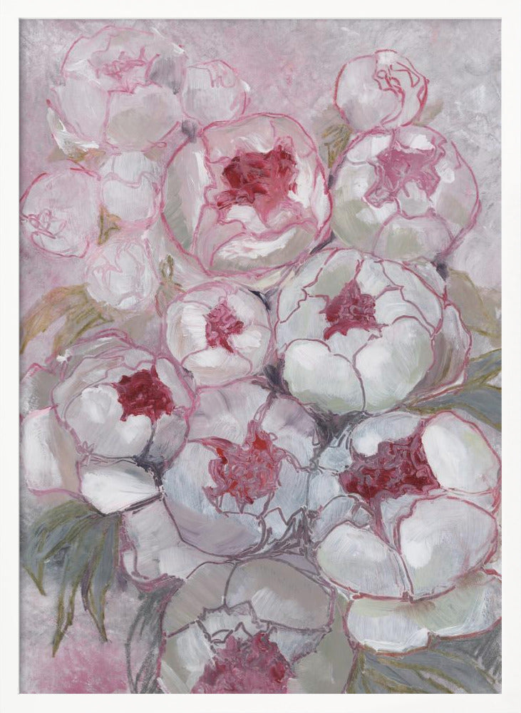 Nuria bouquet of peonies in pink Poster