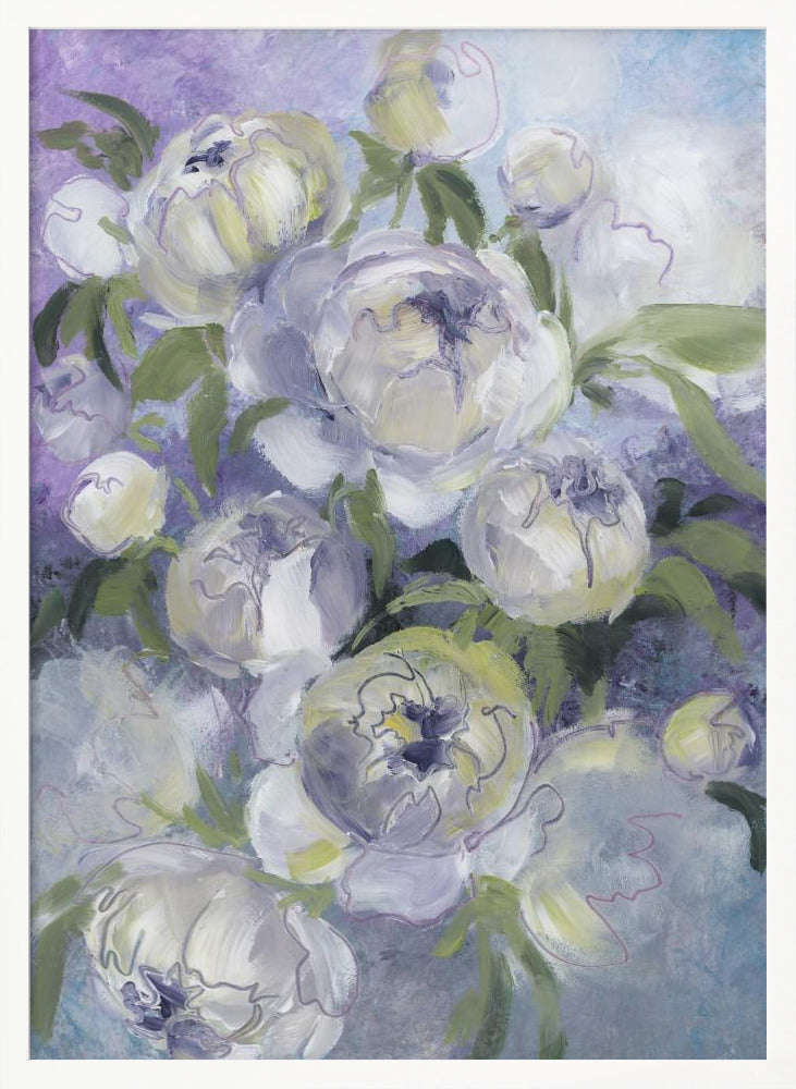 Sady painterly florals in violet Poster