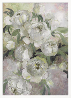 Sady painterly florals in green Poster