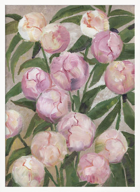 Valenty painterly peonies Poster