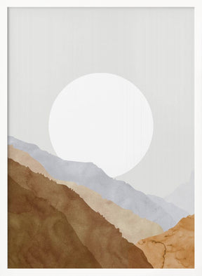 Boho moon and mountains Poster