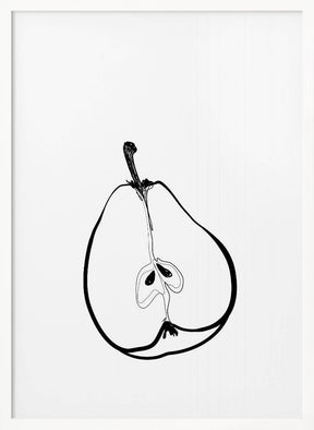 Line art half pear Poster