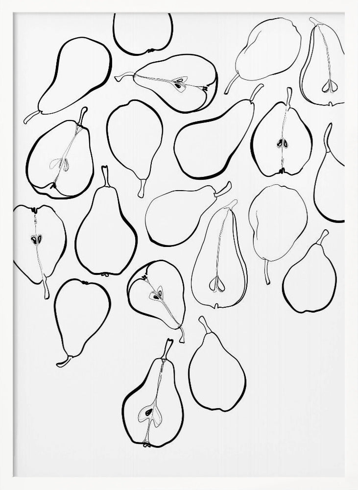 Line art pears Poster