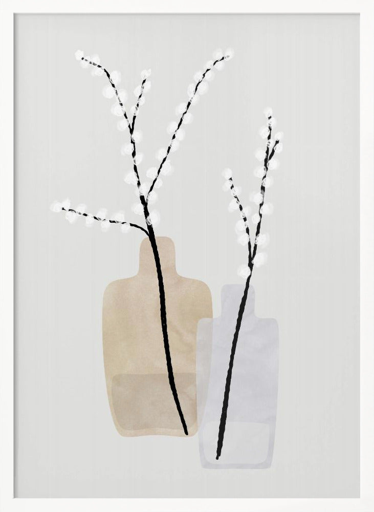 Flower branches in vases Poster