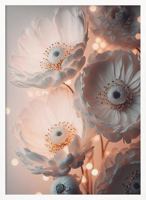 Glowing Patel Pink Flowers Poster