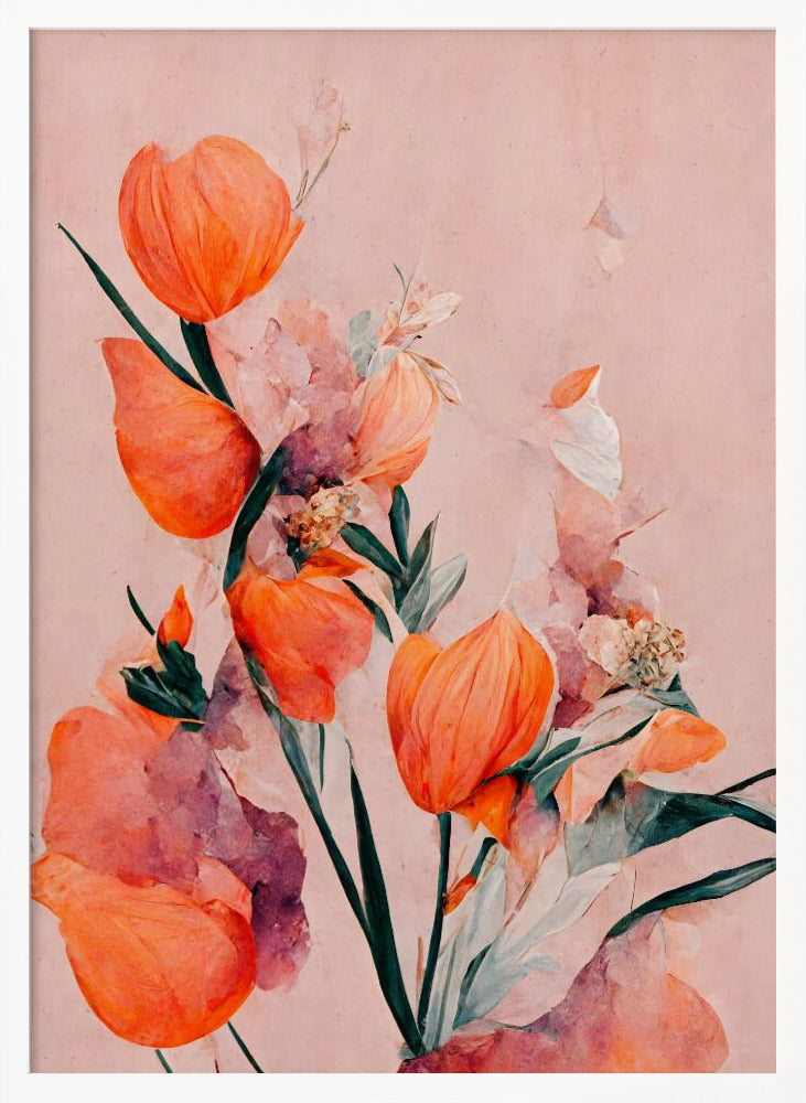 Orange Tulips Poster