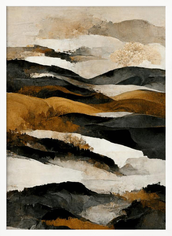 Ochre And Beige Mountains Poster