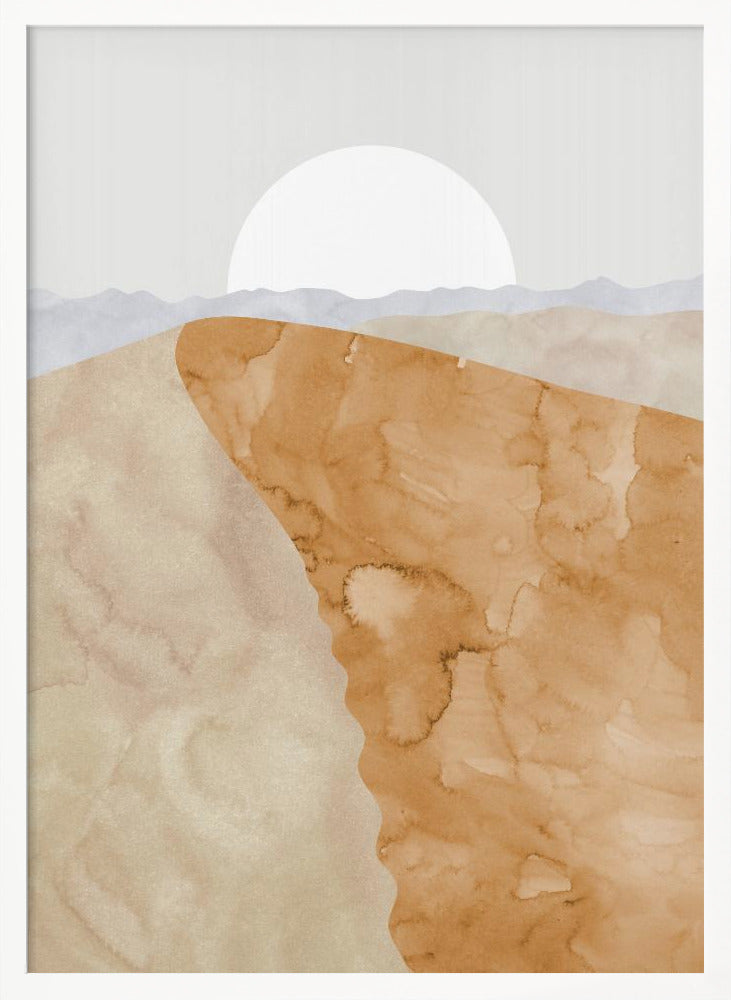 Sand dune and moon Poster