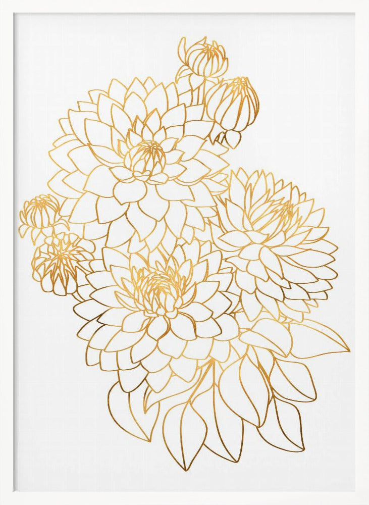 Pacey bouquet in gold Poster