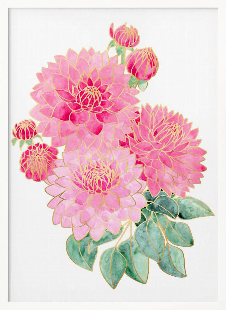 Pacey pink watercolor bouquet Poster