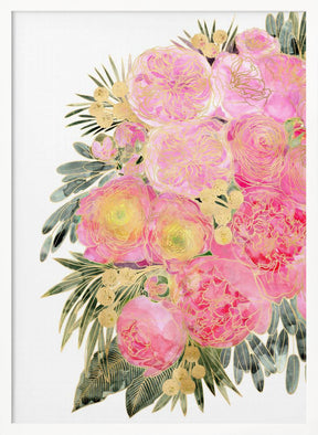 Rekha floral art in light pink watercolor Poster