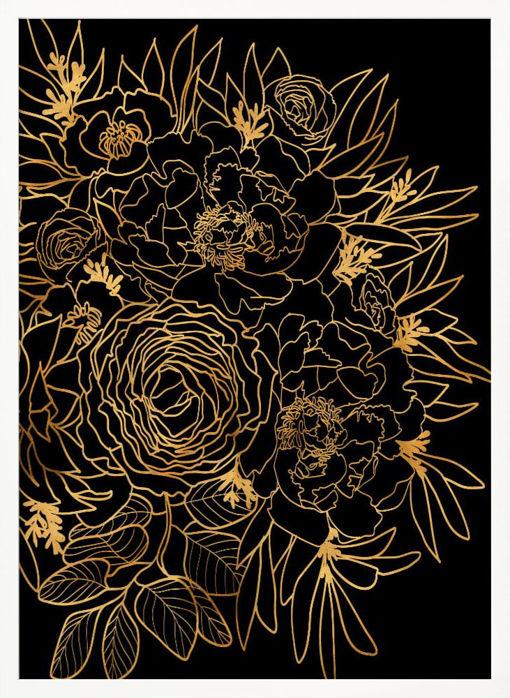 Nanette bouquet in gold and black Poster