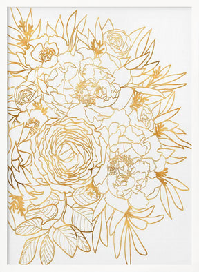 Nanette floral art in gold Poster