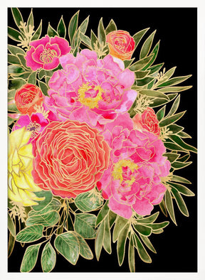 Nanette floral art in bright colors Poster