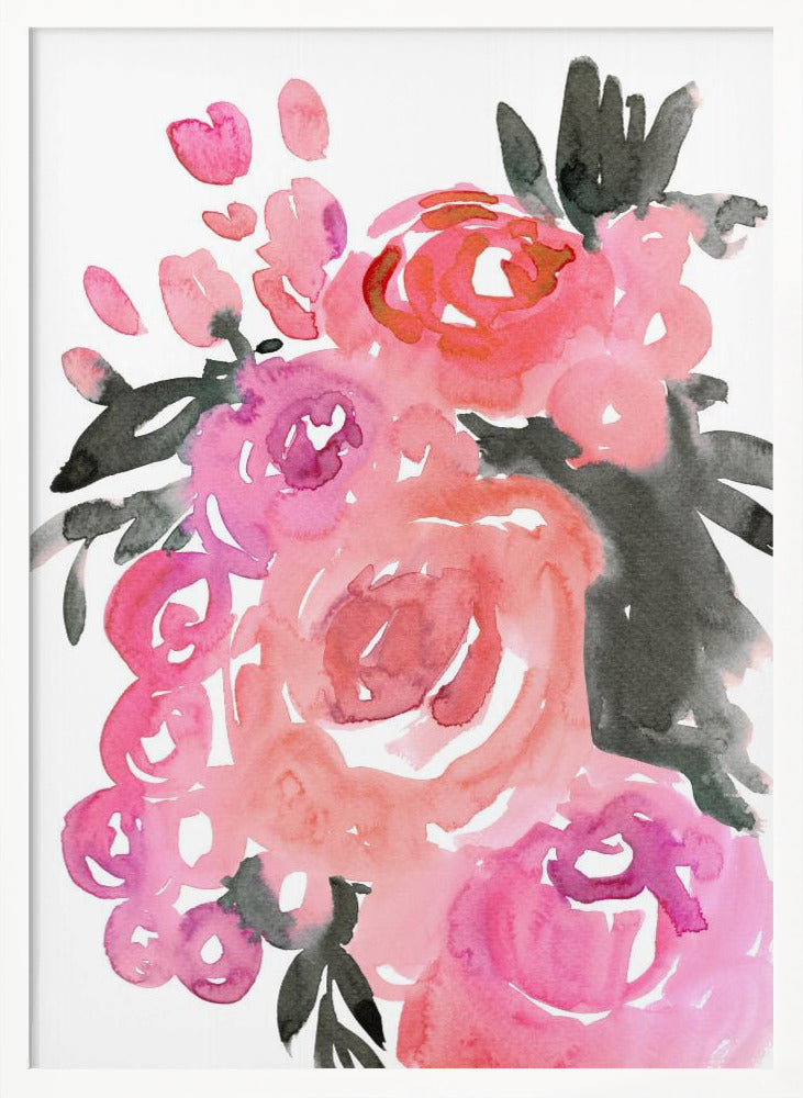 Maeko loose watercolor florals II Poster