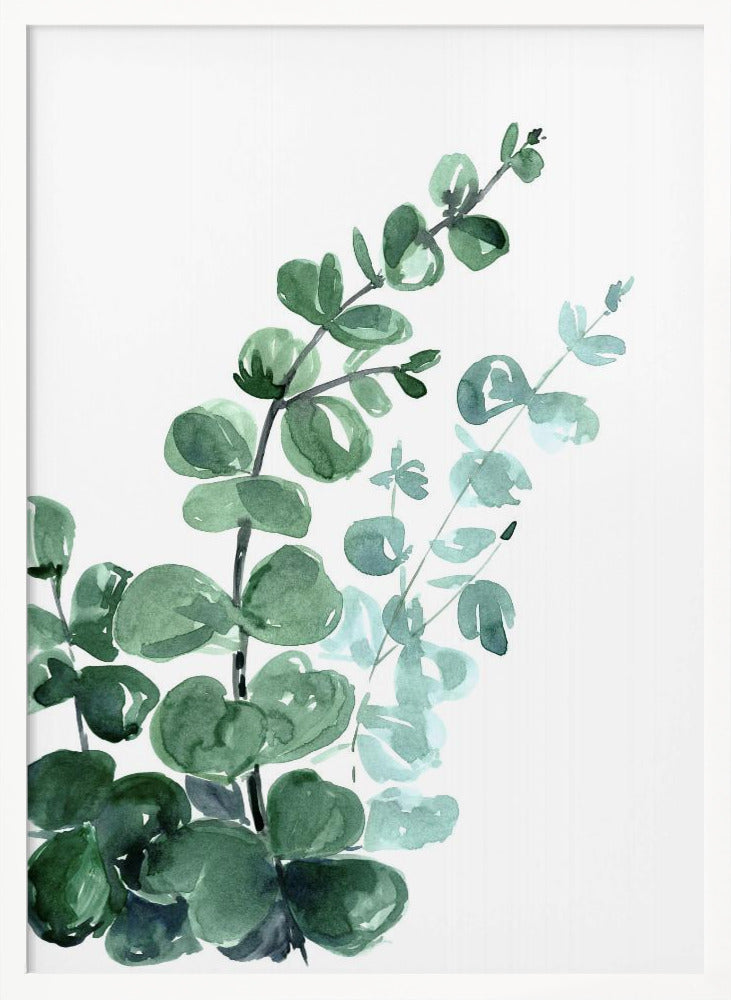 Watercolor eucalyptus bouquet Poster