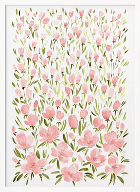 Field of pink flowers Poster