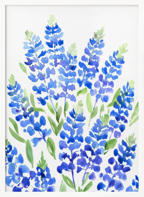 Watercolor Texas bluebonnets Poster