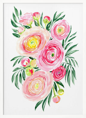 Savanna pink ranunculus bouquet Poster