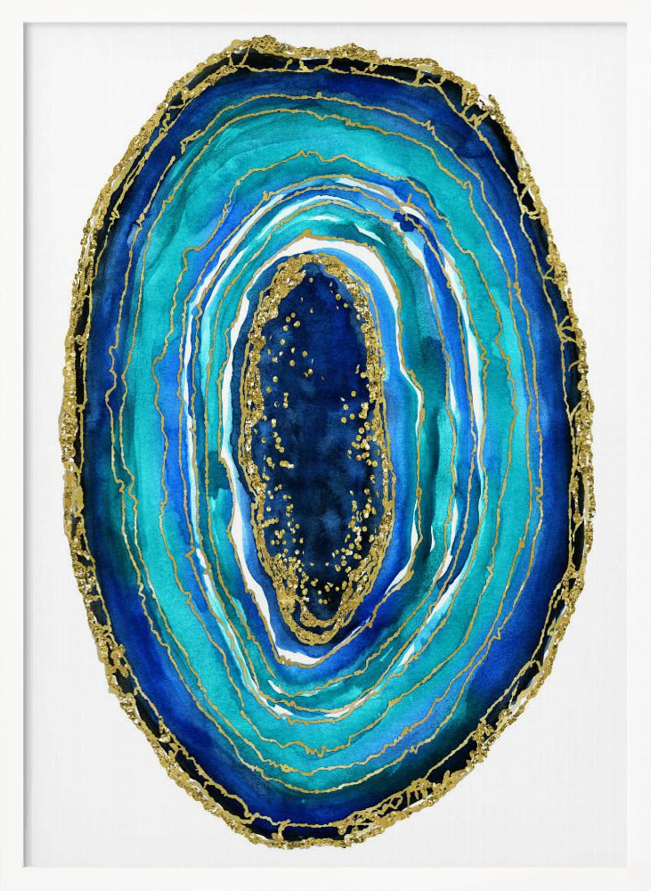 Turquoise and blue geode Poster