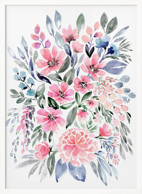 Clara watercolor bouquet Poster