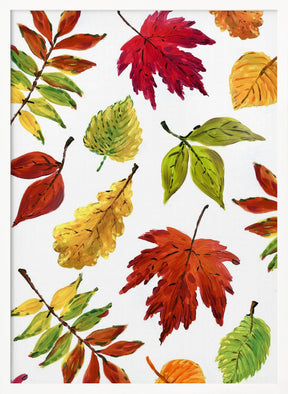 Painterly fall leaves Poster