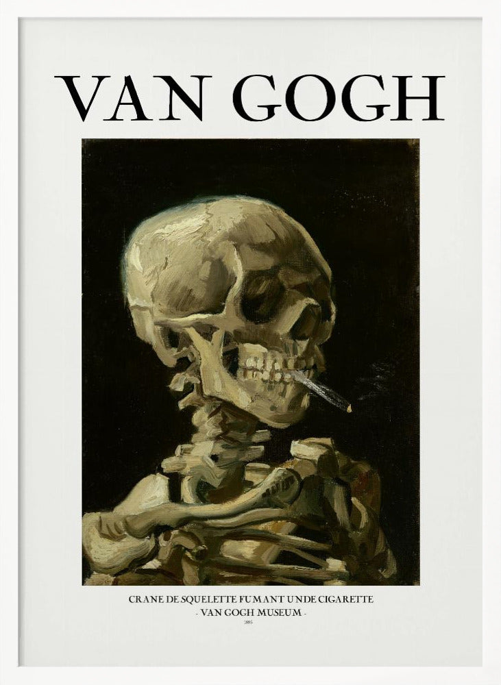 Head of a skeleton with a burning cigarette Poster