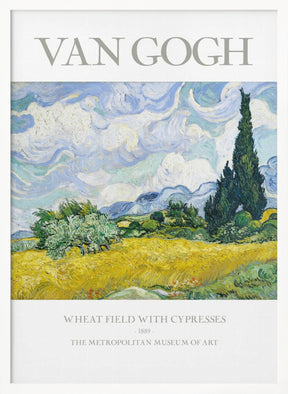 Wheat Field With Cypresses Poster