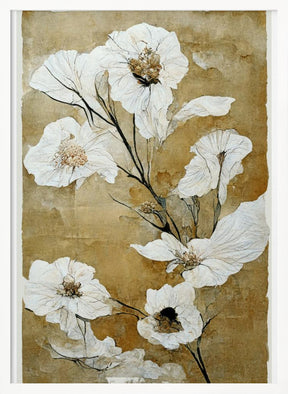 White Dry Flowers Poster