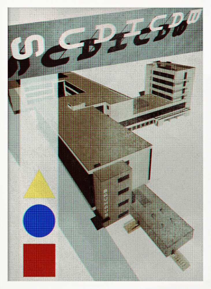 Bauhaus Dessau architecture in vintage magazine style III Poster