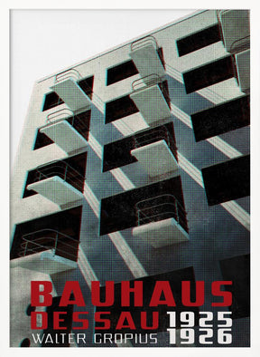 Bauhaus Dessau architecture in vintage magazine style VII Poster