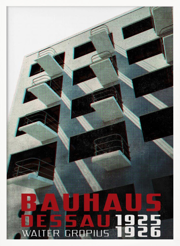 Bauhaus Dessau architecture in vintage magazine style VII Poster