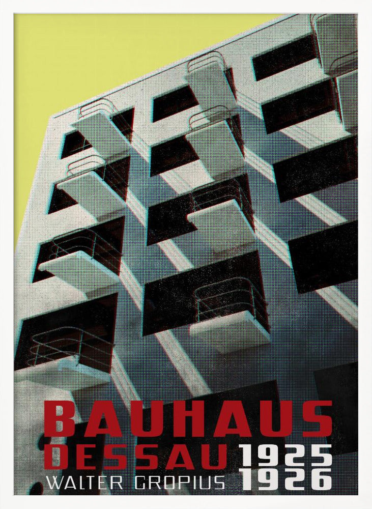 Bauhaus Dessau architecture in vintage magazine style VIII Poster