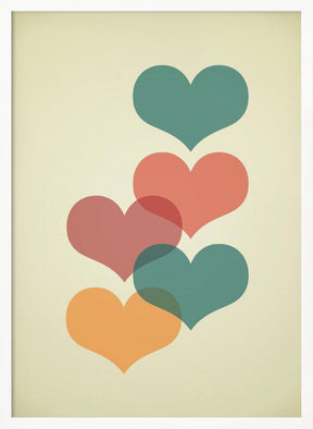 Mid century hearts I Poster