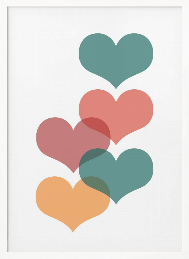 Mid century hearts Poster