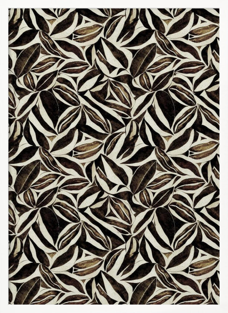 Brown Leafs Pattern Poster