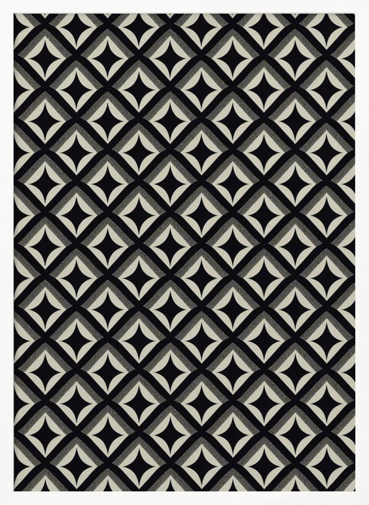 Black And White Tile Pattern Poster