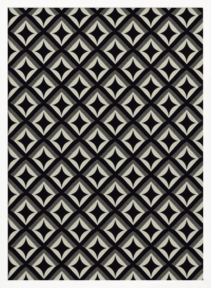 Black And White Tile Pattern Poster