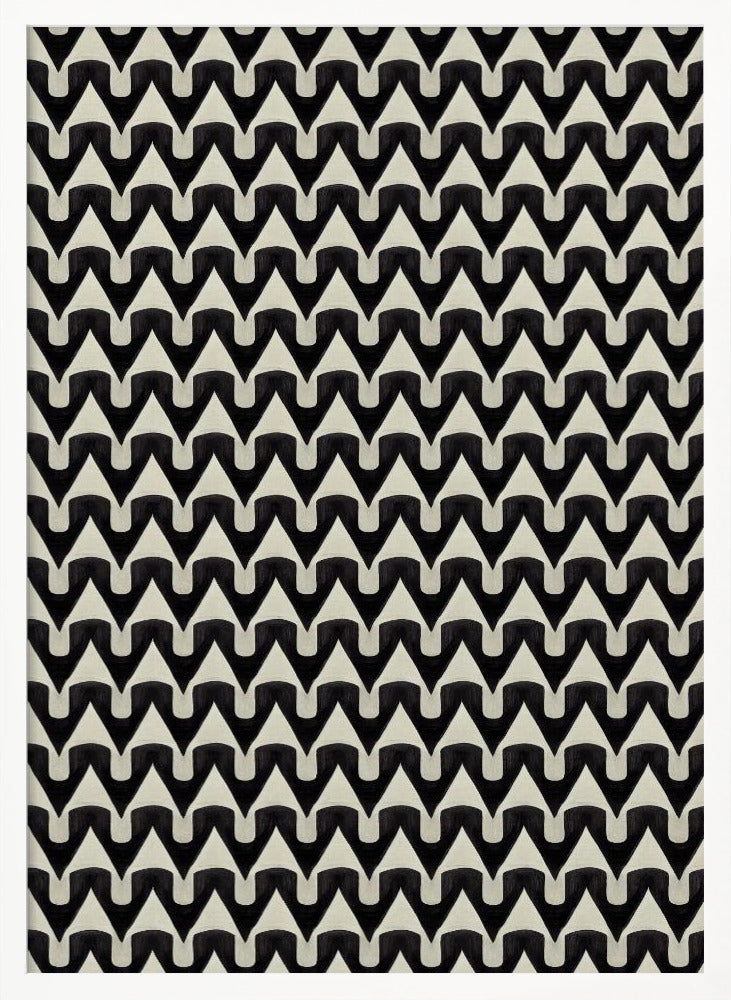 Black And White Zig Zag Pattern Poster