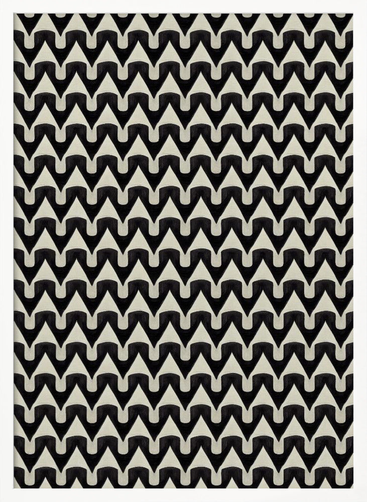 Black And White Zig Zag Pattern Poster