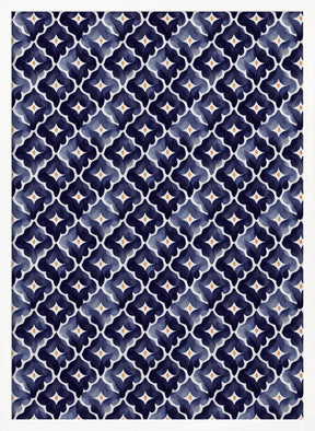 Blue Aquarell Tile Pattern Poster