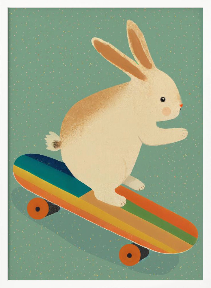 Bunny On Skateboard Poster