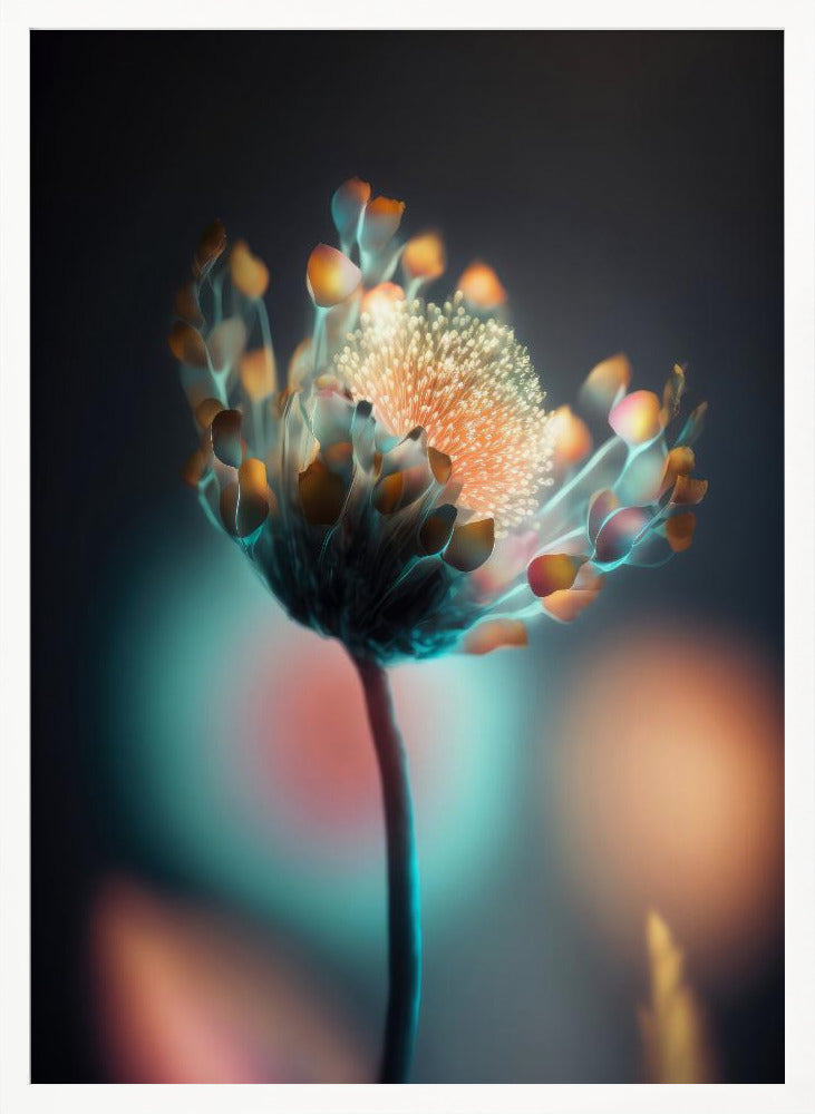 Colorful Glowing Flower Poster