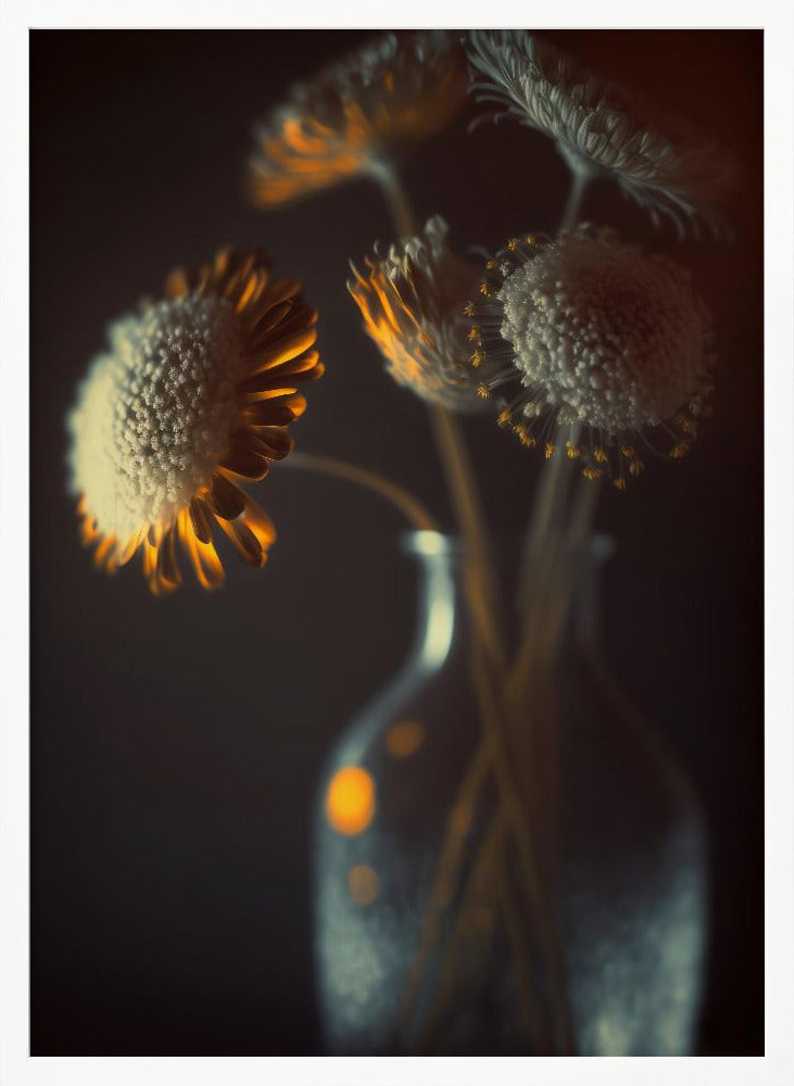 Flowers In Low Light Poster